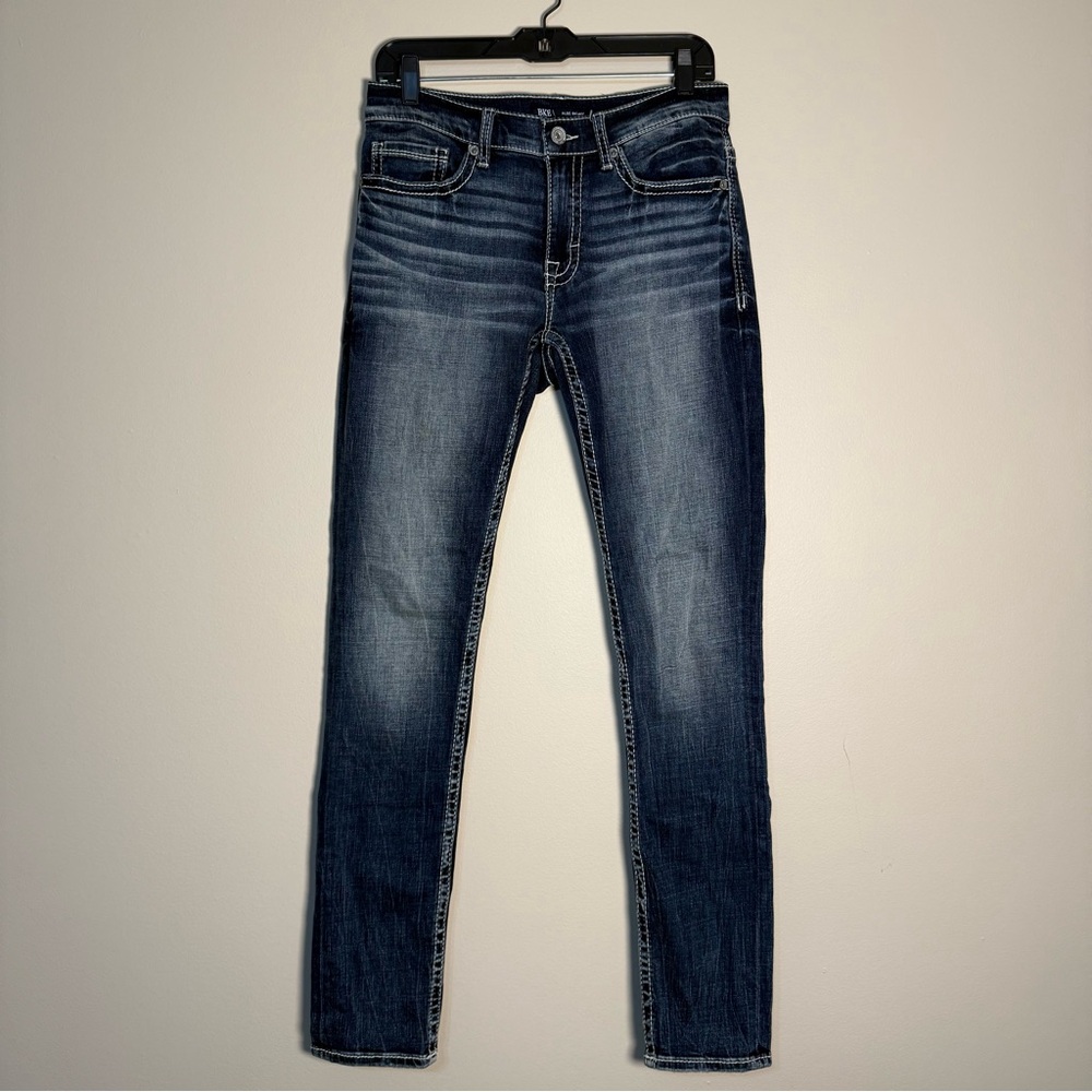 BKE The Buckle Men’s Alec Skinny Jeans Dark and Light Wash 30x32 Like New